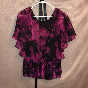 Dressbarn Pink and black blouse